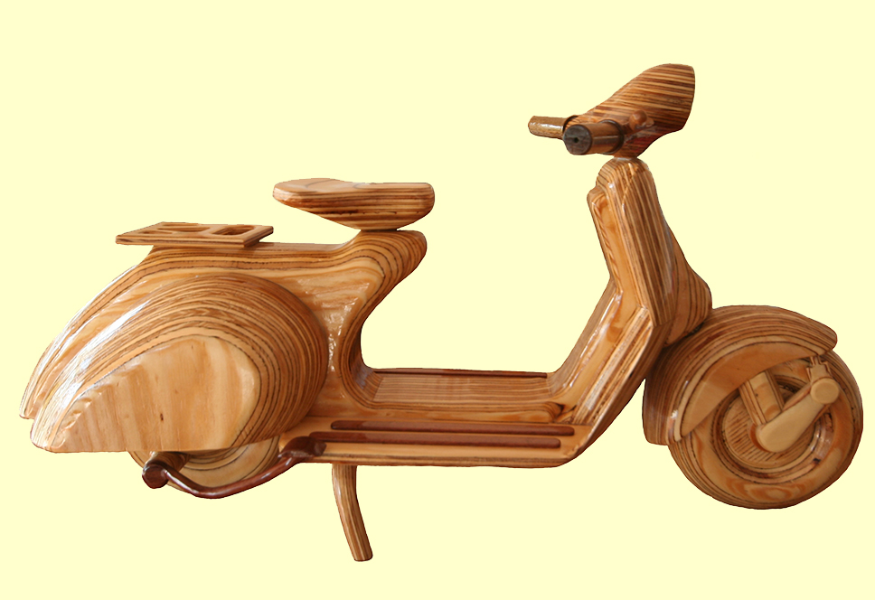 wooden replica vespa scooter